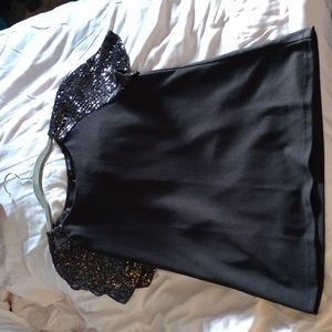 Ann Taylor Sequin Cap Sleeve Top